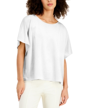 Alfani Draped-sleeve Top, Created For Macy's In Antique White