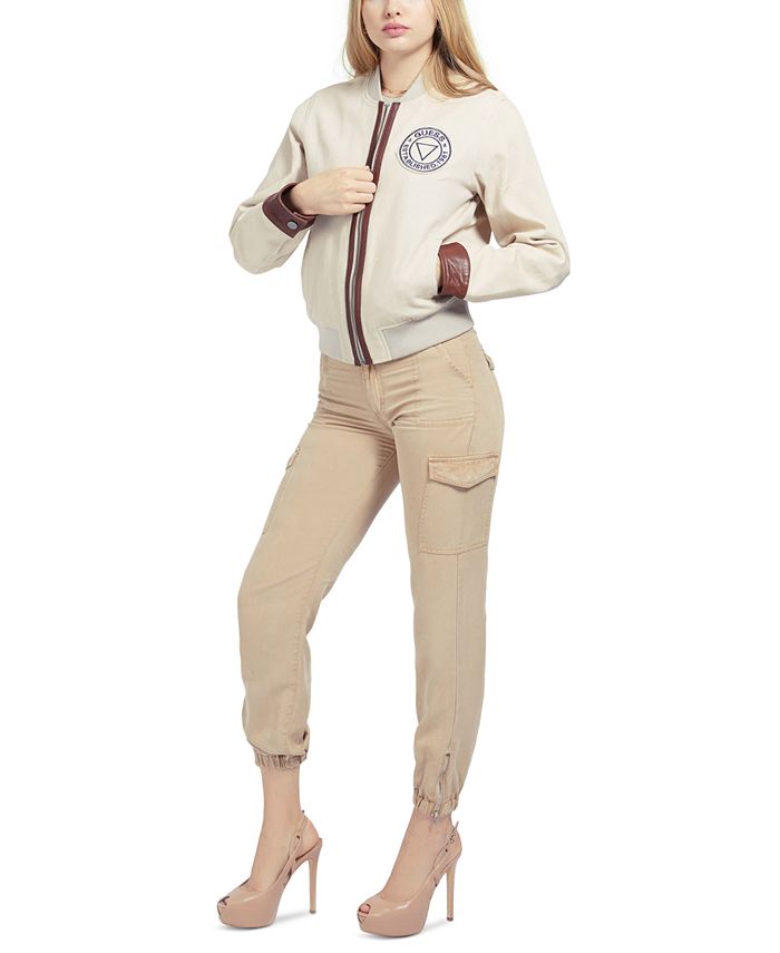 guess leather bomber jacket