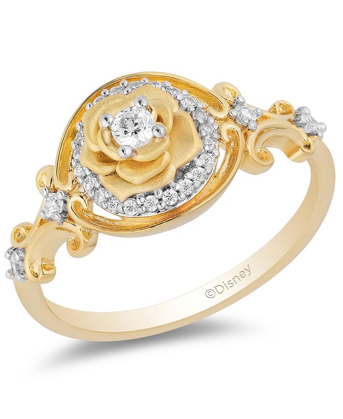 Enchanted Disney Fine Jewelry - Diamond Belle 30th Anniversary Rose Ring (1/5 ct. t.w.) in 14k Gold