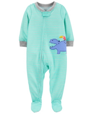 Carter's Toddler Boys 1-Piece Hippo Loose Fit Footie Pajamas