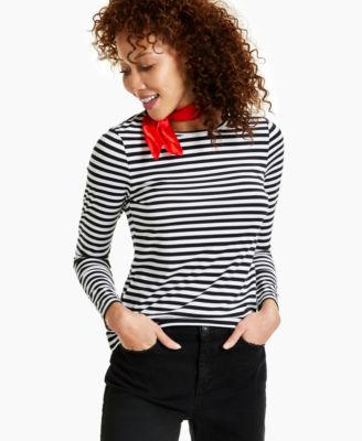 Style & Co - Striped Long-Sleeve T-Shirt