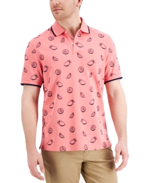 Club Room Men's Lemon-Print Performance Stretch Polo Created for Macy's
