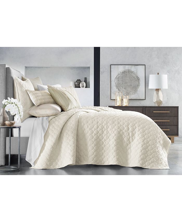 Hotel Collection Luster Geo Coverlet, Full/Queen, Created for Macy's