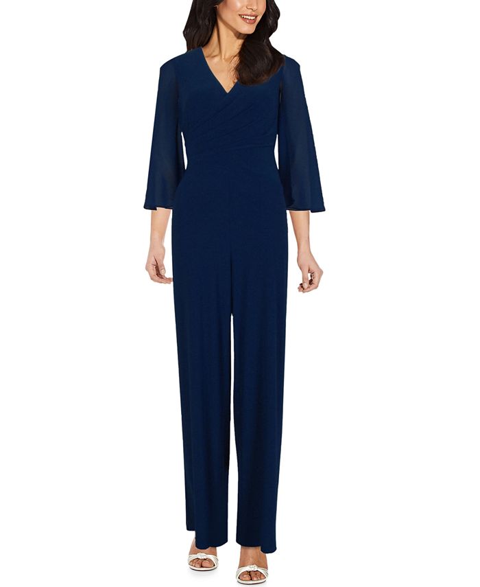 Adrianna Papell V-Neck Jumpsuit - Macy's