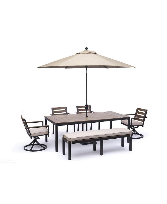 Agio Stockholm Outdoor Aluminum 6Pc. Dining Set (84" x 42" Rectangle