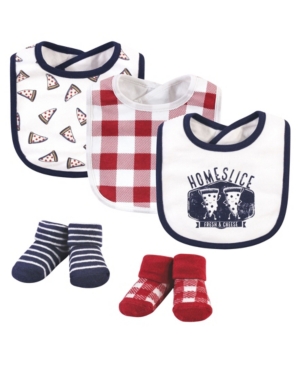 Baby Girls and Boys Cotton Bib and Sock Set 5 Pack