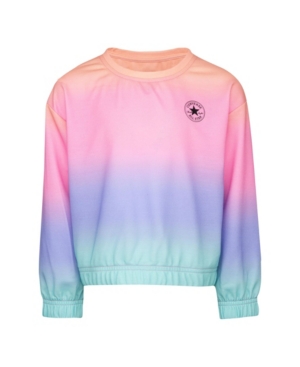 Converse Big Girls Rainbow Soft and Light Hacci Knit Sweatshirt