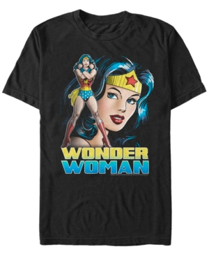 Fifth Sun Men's Wonder Woman Wonder Sil Stance Short Sleeve T-shirt In Black