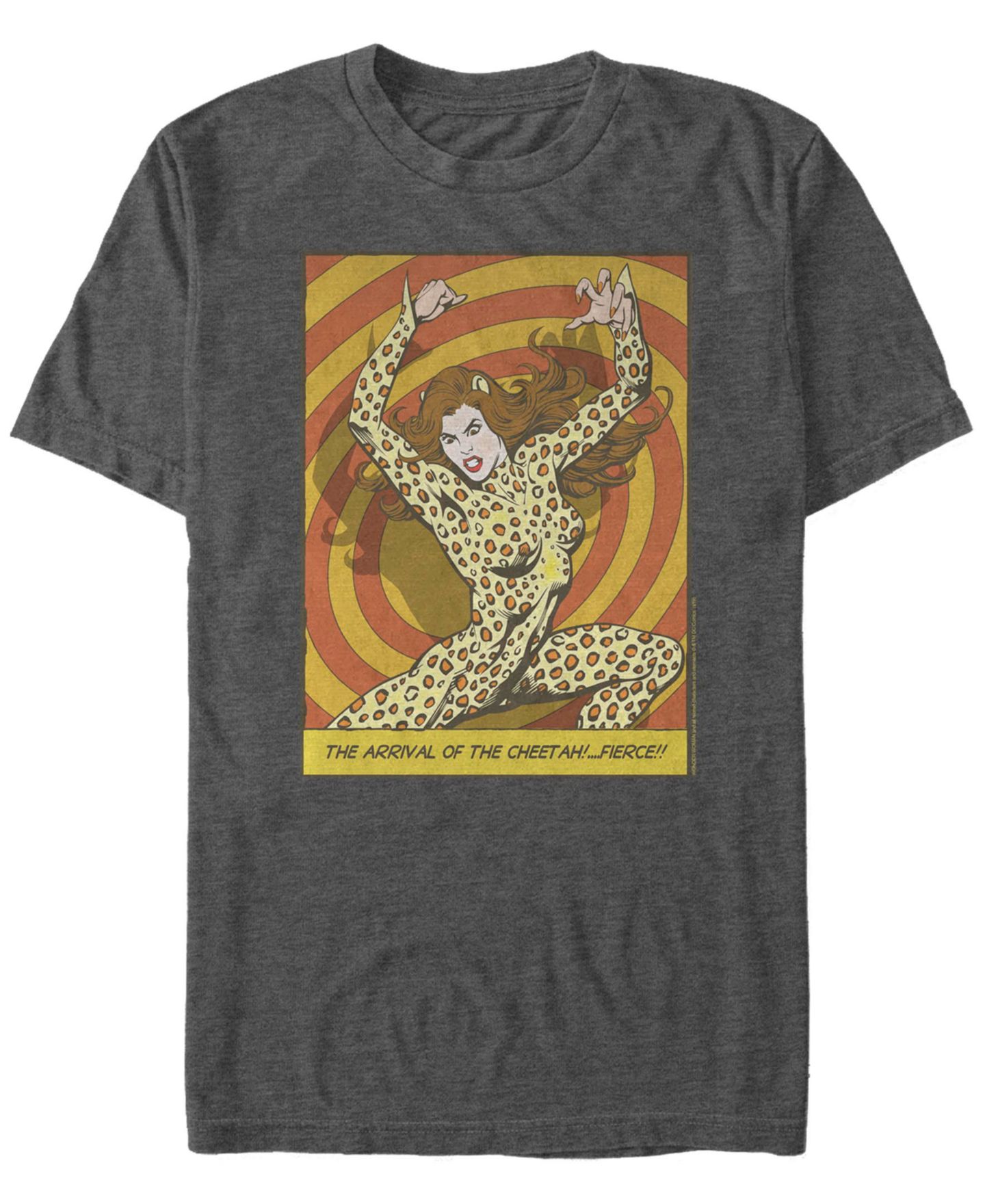 Мужская футболка Fifth Sun Wonder Woman Cheetah Fierce Short Sleeve, цвет: Угольный меланжевый — фото 1