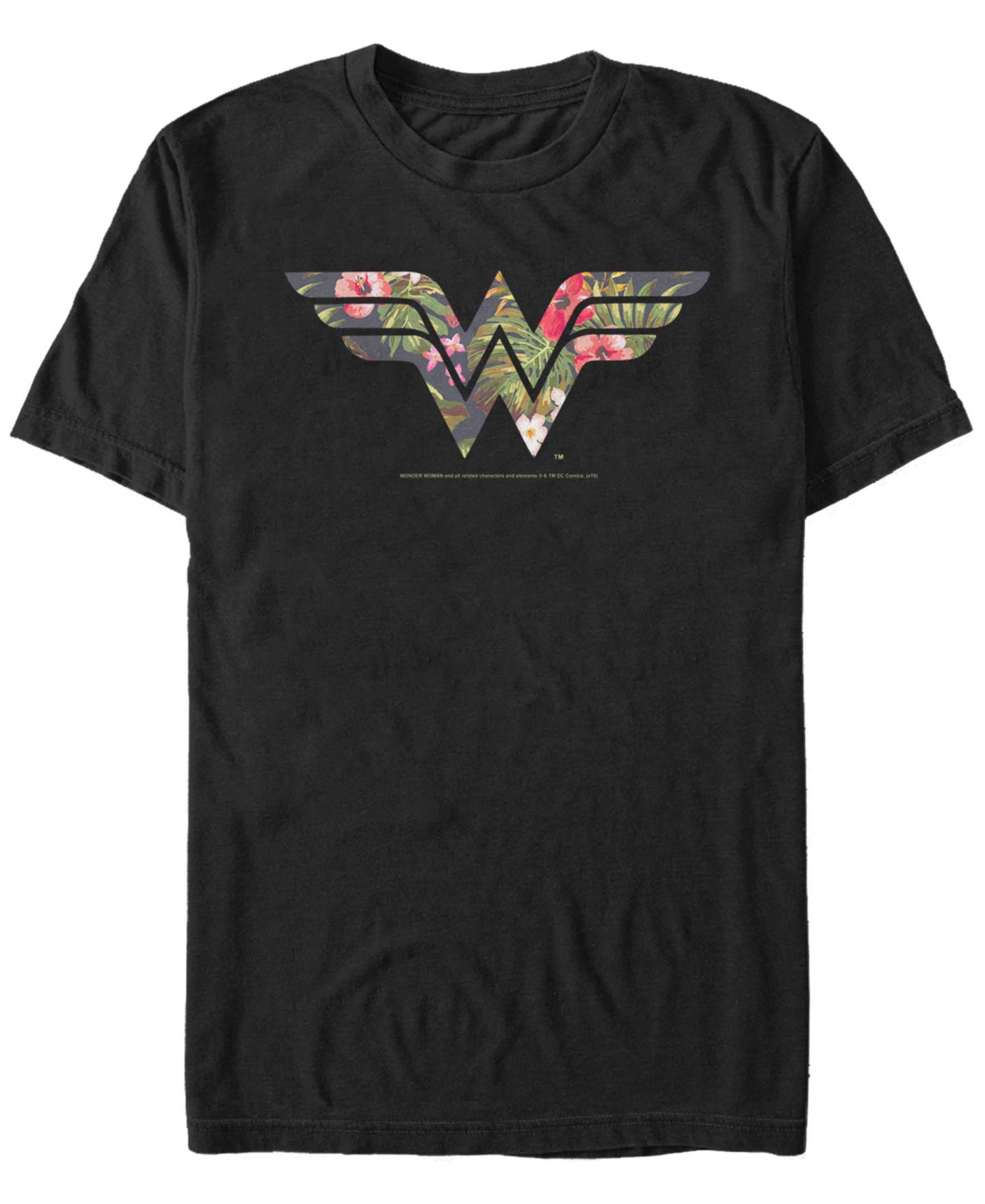 Мужская футболка Fifth Sun Wonder Woman Wonder Woman Floral Short Sleeve, цвет: Чёрный — фото 1