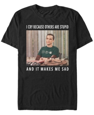 Fifth Sun Men's Big Bang Theory Stupid Cry Short Sleeve T-shirt In Black