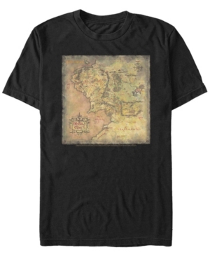 Fifth Sun Men's Lord Of The Rings 1 Lord Of The Rings Map Short Sleeve T-shirt In Black