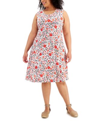 Style & Co - Plus Size Floral-Print Flip-Flop Dress