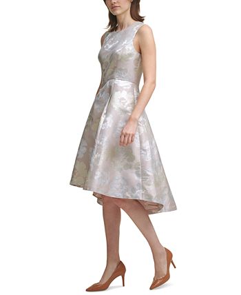 Calvin klein metallic floral jacquard dress shop