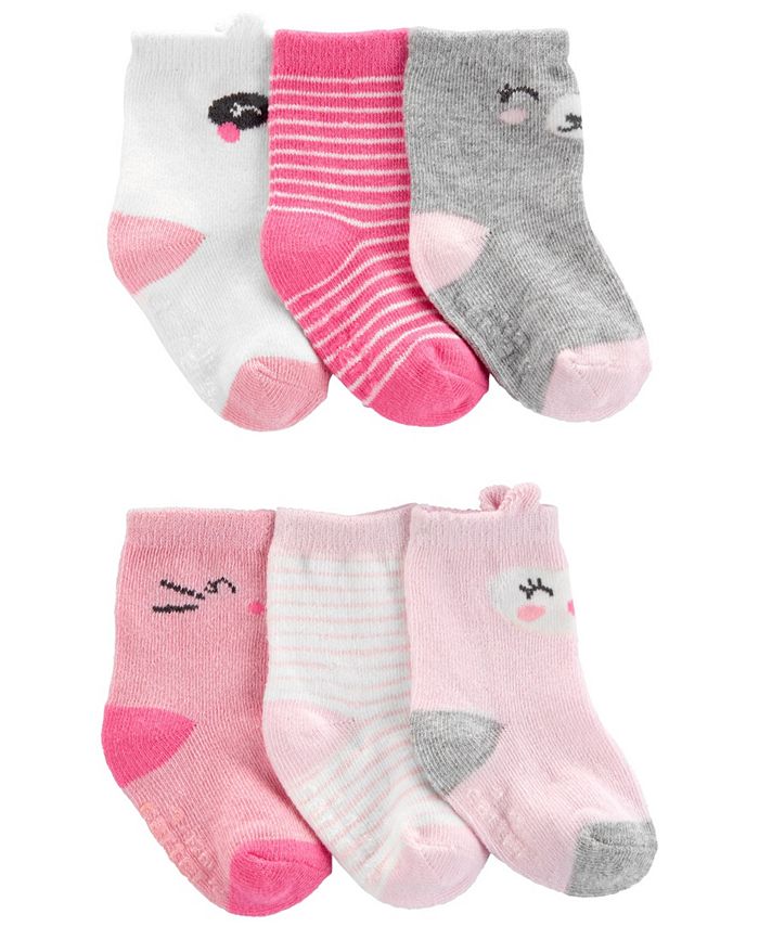 Carter's Baby Girls Crew Socks, Pack of 6 - Macy's