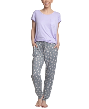 Hanes Cloud Knit Short Sleeve Pajama Set