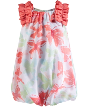 First Impressions Baby Girl Butterfly-Print Bubble Romper Created for Macy's