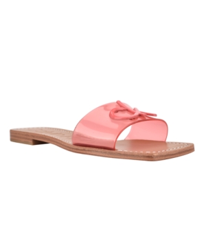 Calvin Klein Women's Rebecca Lucite Vinyl Slip-On Flat Sandals Women's Shoes