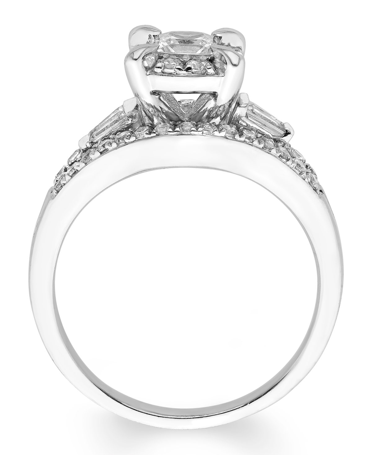 Diamond Princess Halo Engagement Ring (1 ct. t.w.) in 14K- White Gold