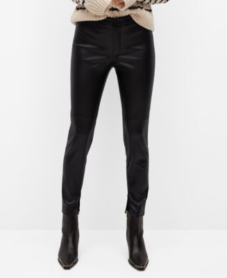 MANGO Women's Slim-Fit Faux Leather Pants - Macy's