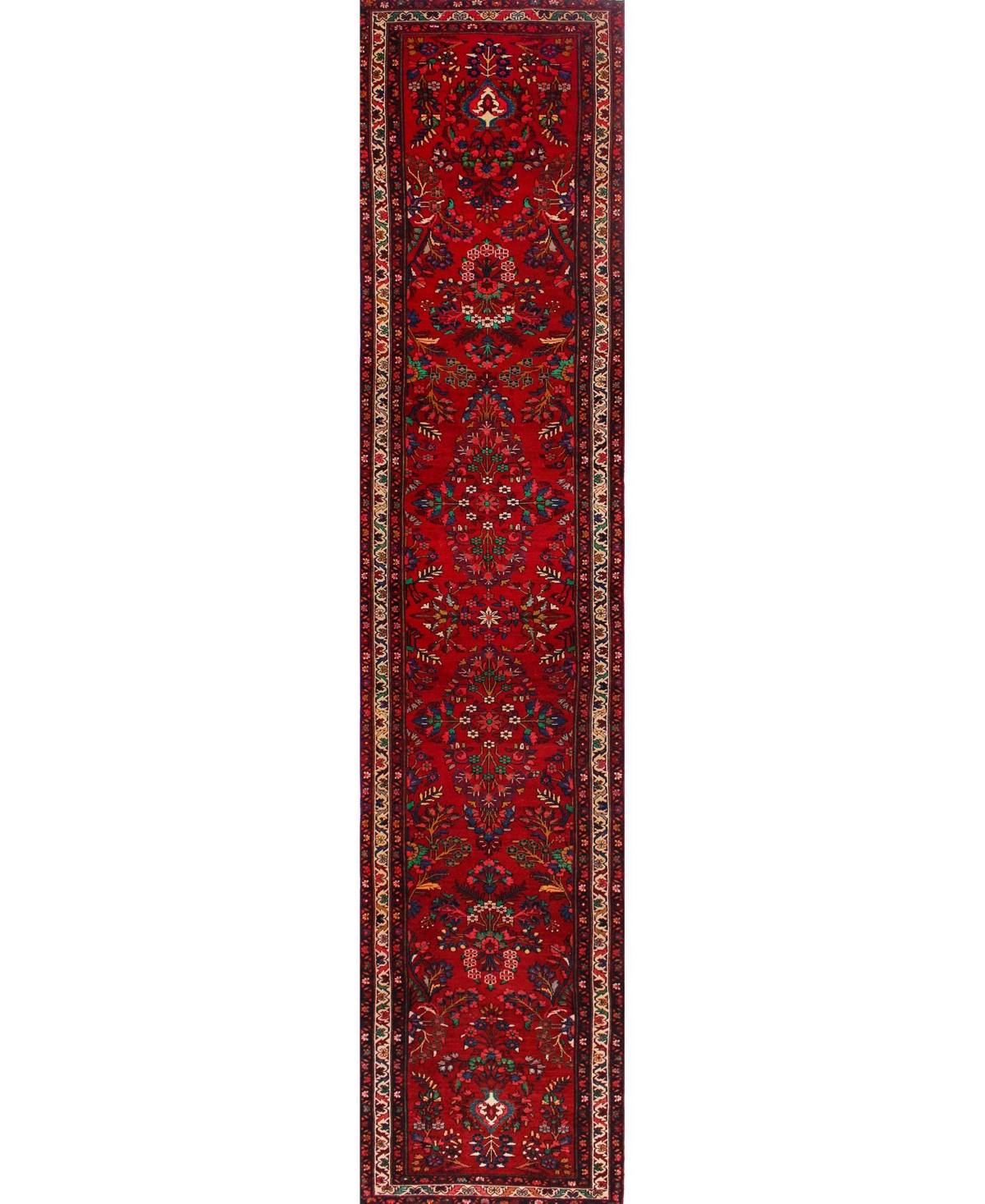 Bb Rugs One of a Kind Hamadan 3'5in x 16'9in Runner Area Rug - Red