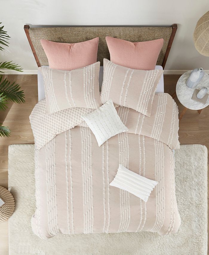 INK+IVY Kara 3 Piece Cotton Jacquard Comforter Set, Full/Queen Macy's