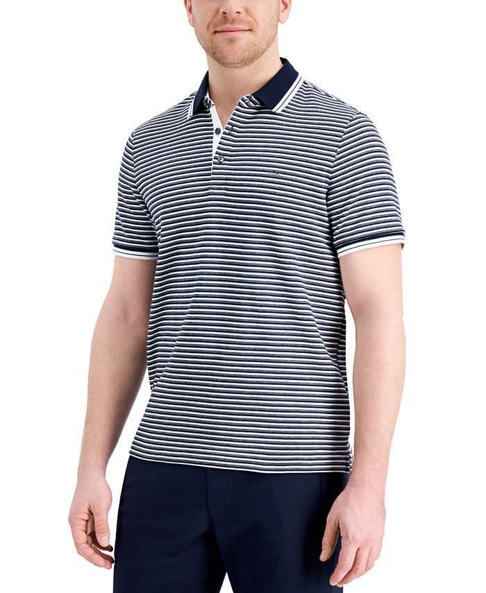 Michael Kors Men's Greenwich Modern-Fit Stripe Polo Shirt, Created for ...