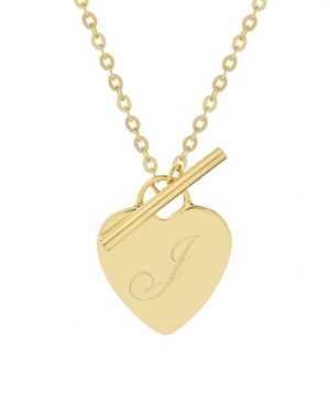 Brook & York Isabel Initial Heart Toggle Necklace In Gold- J