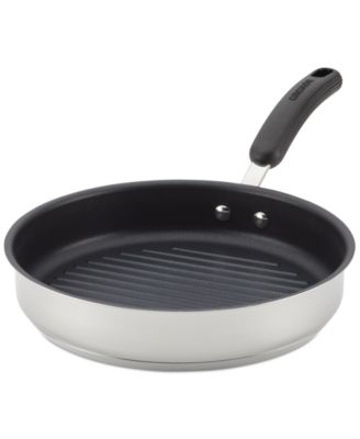Circulon - Classic Hard-Anodized Nonstick 10.25" Deep Round Grill Pan, Gray