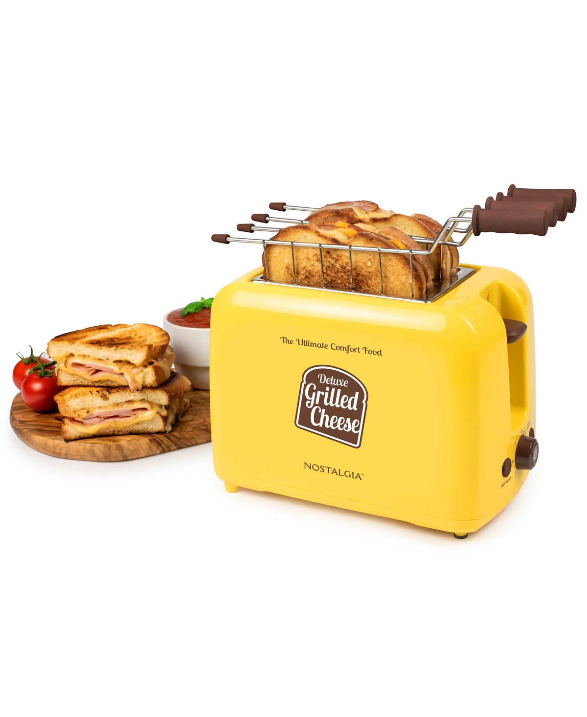 Nostalgia  Deluxe Grilled Cheese Sandwich Toaster with Easy-Clean Toasting Baskets, Adjustable Toasting Dial and Extra Wide Slots