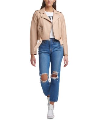 levi's faux leather moto jacket women's