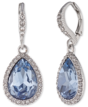 Givenchy Gold-tone And Rose Peach Crystal Drop Earring In Blue