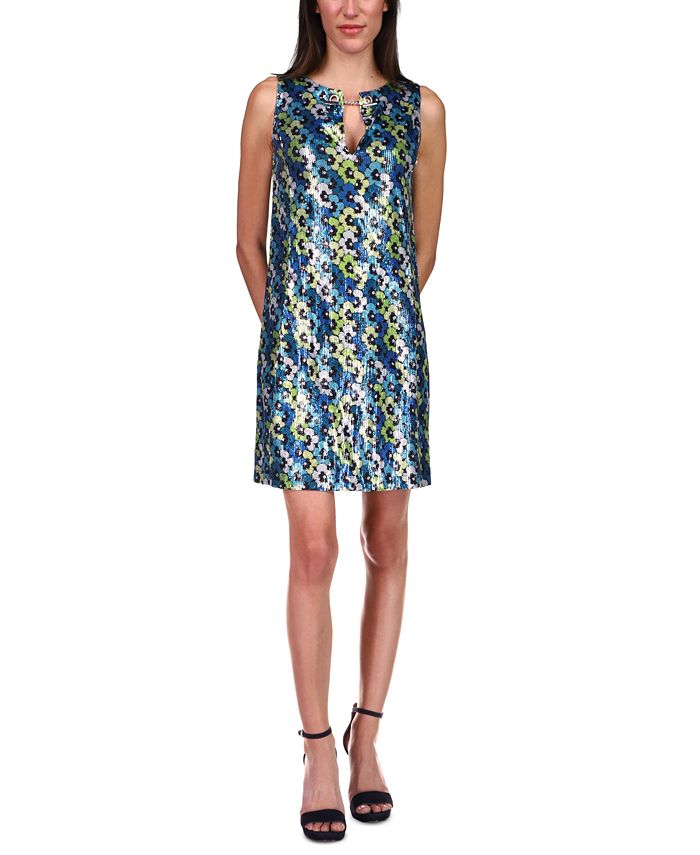 Michael Kors Sequin Print Shift Dress, Regular & Petite & Reviews ...