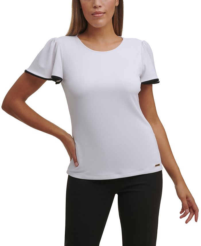 calvin klein flutter sleeve
