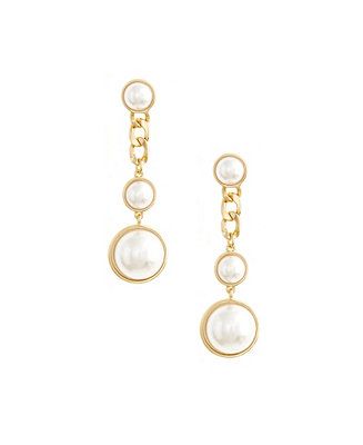 ETTIKA Pearl and Chain Drop Earrings - Macy's