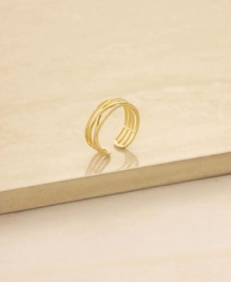 Open Lines Gold Plated Ring