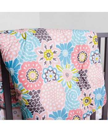 Trend Lab Rainbow Floral 3-Piece Crib Bedding Set - Nursery Bedding Collection