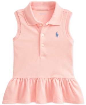 POLO RALPH LAUREN RALPH LAUREN BABY GIRLS SLEEVELESS PEPLUM POLO SHIRT 