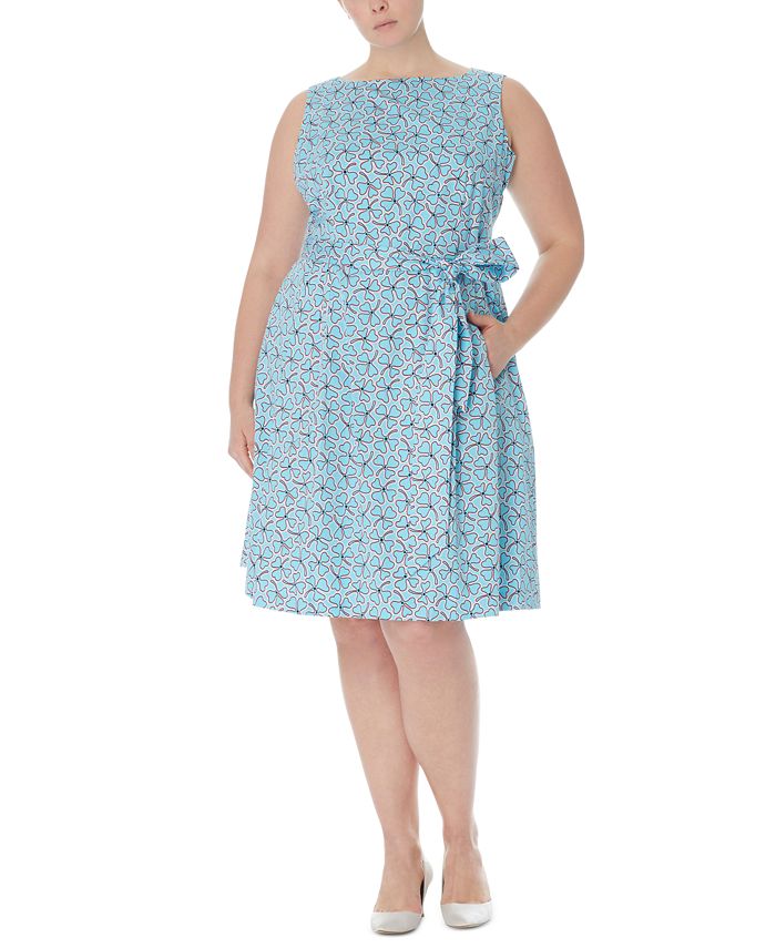 Anne Klein Plus Size Printed Fit & Flare Dress - Macy's