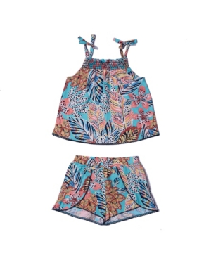 Toddler Girls All Over Print Top and Short Challis Set
