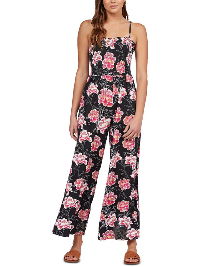 Roxy Juniors' Straight To Romantic Floral-Print Jumpsuit - Macy's