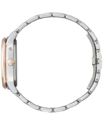 Women's Eco-Drive Calendrier Diamond Accent Two-Tone Stainless Steel Bracelet Watch 37mm