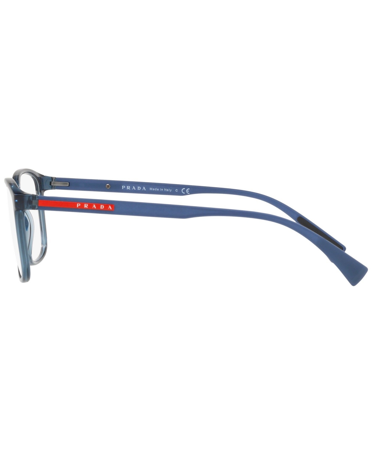 Prada Ps 04iv Men's Rectangle Eyeglasses In Transparent Azure