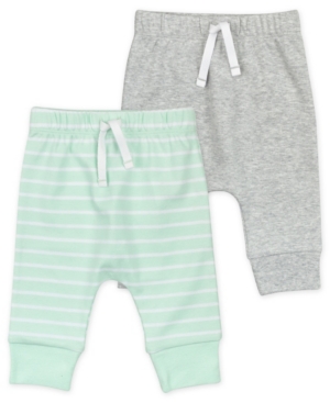 Mac & Moon Baby Boys Pant with Mint Stripes 2 Pack