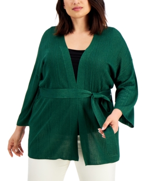 Alfani Plus Size Tie-Waist Cardigan Created for Macy's