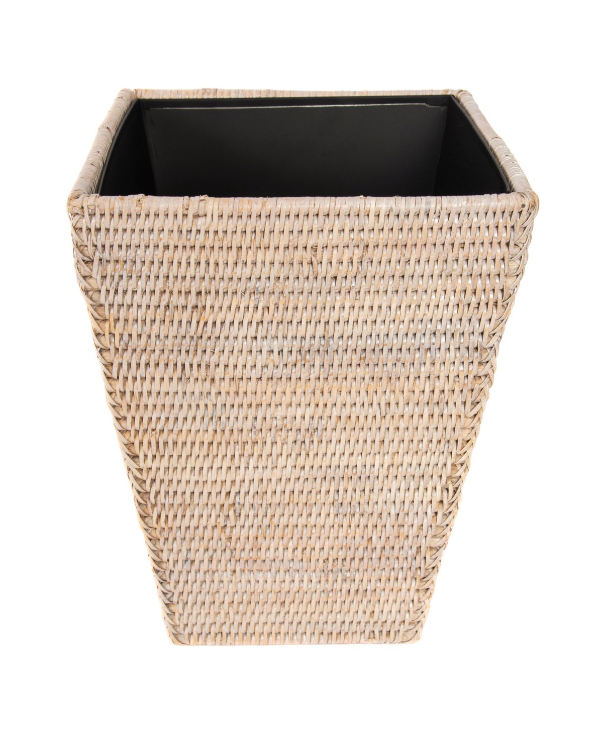 Shop Artifacts Trading Company Artifacts Rattan Square Tapered Waste Basket In Open White