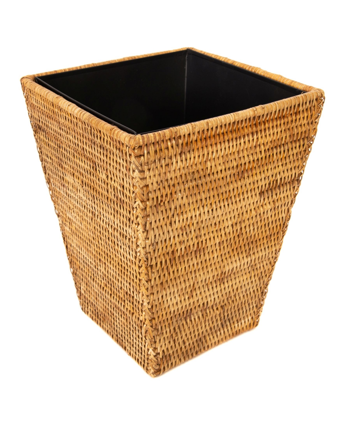 Artifacts Trading Company Artifacts Rattan Square Tapered Waste Basket In Medium Brown