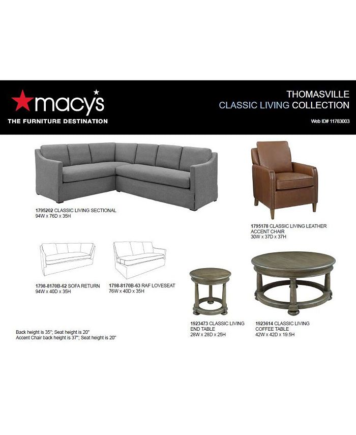 Thomasville CLOSEOUT! Classic Living Fabric Sofa Collection Macy's