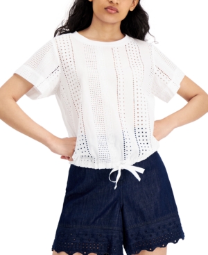 Marella Brunner Crochet White T-shirt 39410812 In Optical White