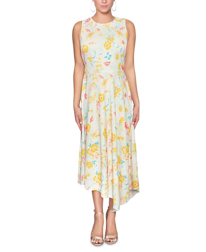 Rachel Roy asymmetrical stripes and floral dress - size 42 main image 1